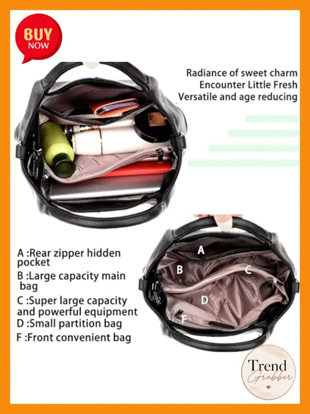 PU Leather Hobo Shoulder Tote Satchel Handbag with Top Handles